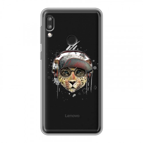 Дизайнерский силиконовый чехол для Lenovo K5 Pro Прозрачные леопарды
