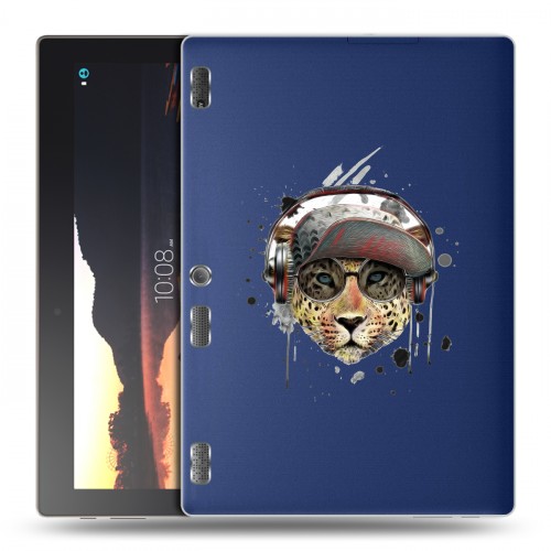 Дизайнерский силиконовый чехол для Lenovo Tab 2 A10 Прозрачные леопарды