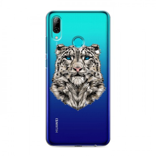 Полупрозрачный дизайнерский пластиковый чехол для Huawei P Smart (2019) Прозрачные леопарды
