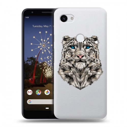 Полупрозрачный дизайнерский пластиковый чехол для Google Pixel 3a XL Прозрачные леопарды