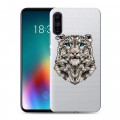 Полупрозрачный дизайнерский силиконовый чехол для Meizu 16T Прозрачные леопарды