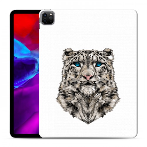 Полупрозрачный дизайнерский пластиковый чехол для Ipad Pro 12.9 (2020) Прозрачные леопарды