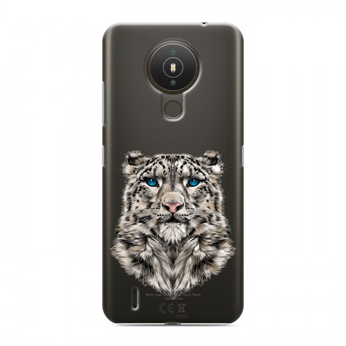 Полупрозрачный дизайнерский силиконовый с усиленными углами чехол для Nokia 1.4 Прозрачные леопарды