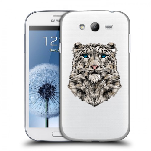 Полупрозрачный дизайнерский пластиковый чехол для Samsung Galaxy Grand Прозрачные леопарды