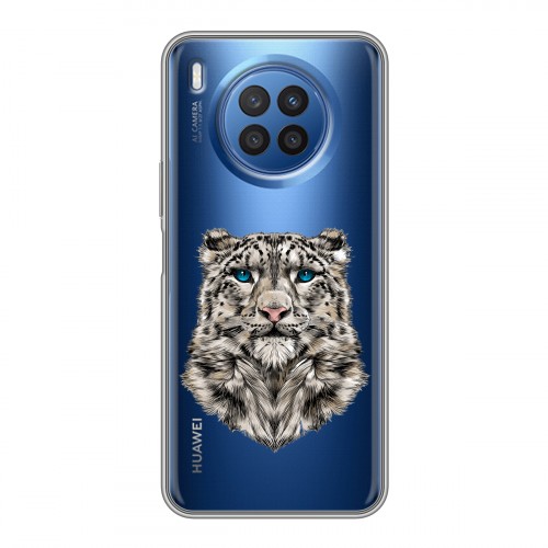 Полупрозрачный дизайнерский пластиковый чехол для Huawei Nova 8i Прозрачные леопарды