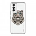 Полупрозрачный дизайнерский силиконовый чехол для Tecno Camon 18 Прозрачные леопарды