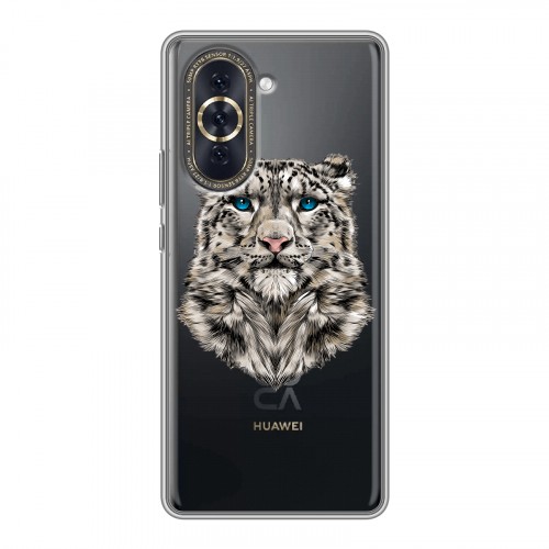Полупрозрачный дизайнерский силиконовый чехол для Huawei Nova 10 Прозрачные леопарды
