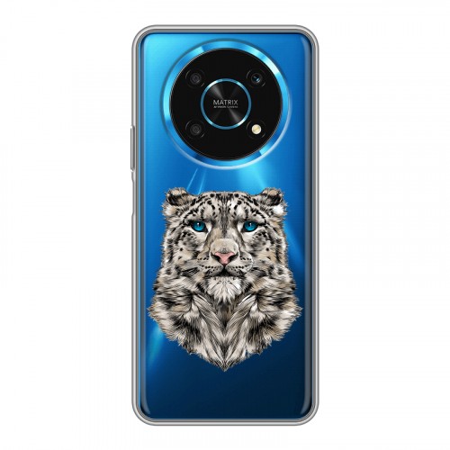 Полупрозрачный дизайнерский силиконовый чехол для Huawei Honor Magic 4 Lite 5G Прозрачные леопарды