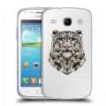 Полупрозрачный дизайнерский силиконовый чехол для Samsung Galaxy Core Прозрачные леопарды