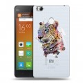 Полупрозрачный дизайнерский пластиковый чехол для Xiaomi Mi4S Прозрачные леопарды