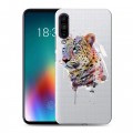 Полупрозрачный дизайнерский силиконовый чехол для Meizu 16T Прозрачные леопарды