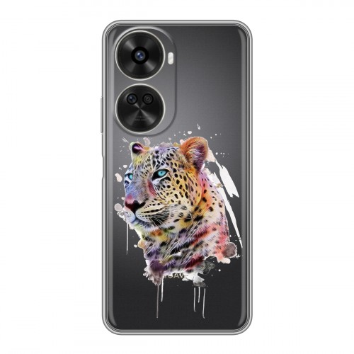 Полупрозрачный дизайнерский пластиковый чехол для Huawei Nova 11 SE Прозрачные леопарды