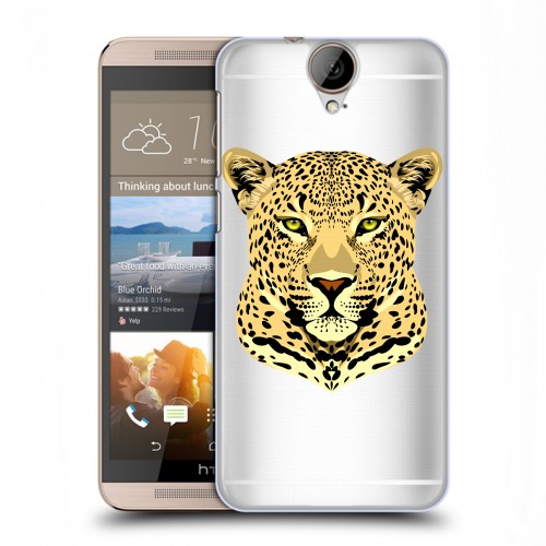 Дизайнерский пластиковый чехол для HTC One E9+ Прозрачные леопарды