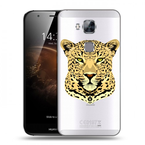 Дизайнерский пластиковый чехол для Huawei G8 Прозрачные леопарды