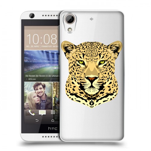Дизайнерский силиконовый чехол для HTC Desire 626 Прозрачные леопарды