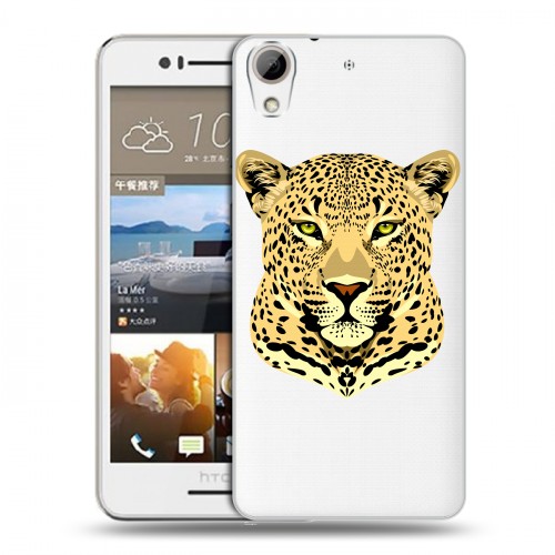 Дизайнерский пластиковый чехол для HTC Desire 728 Прозрачные леопарды