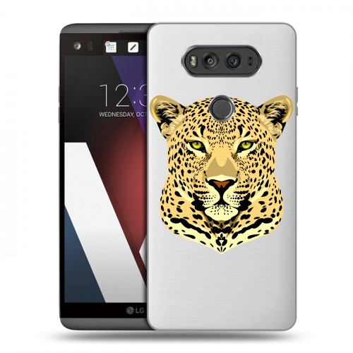 Дизайнерский пластиковый чехол для LG V20 Прозрачные леопарды