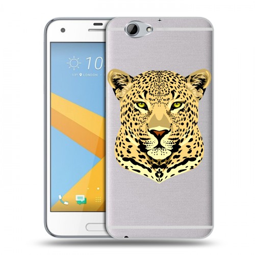 Дизайнерский пластиковый чехол для HTC One A9S Прозрачные леопарды