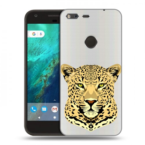 Дизайнерский пластиковый чехол для Google Pixel Прозрачные леопарды
