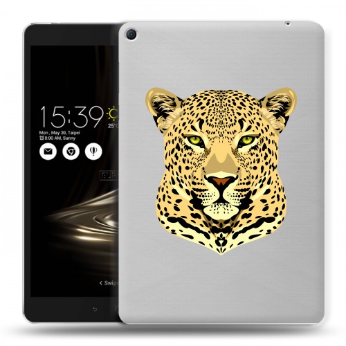 Дизайнерский силиконовый чехол для Asus ZenPad 3S 10 LTE Прозрачные леопарды