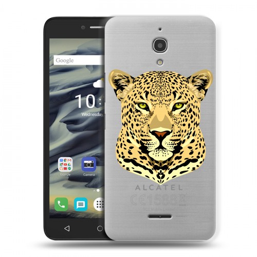 Дизайнерский силиконовый чехол для Alcatel Pixi 4 (6) 9001d Прозрачные леопарды