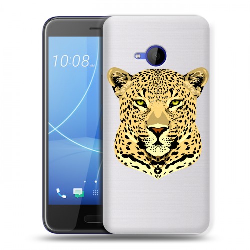 Дизайнерский пластиковый чехол для HTC U11 Life Прозрачные леопарды