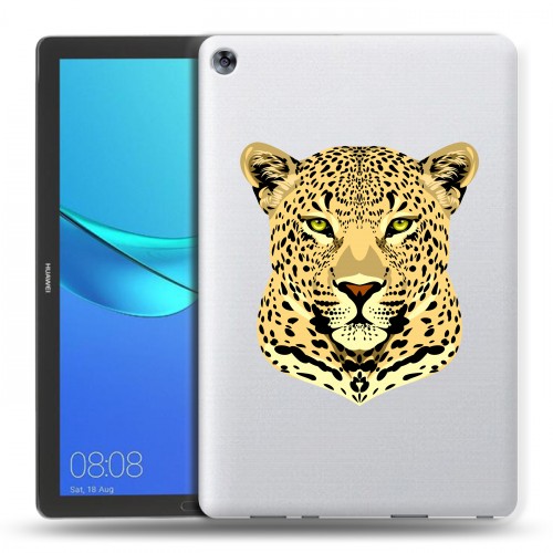 Дизайнерский силиконовый чехол для Huawei MediaPad M5 10.8 Прозрачные леопарды