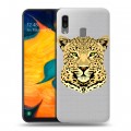 Дизайнерский силиконовый чехол для Samsung Galaxy A30 Прозрачные леопарды