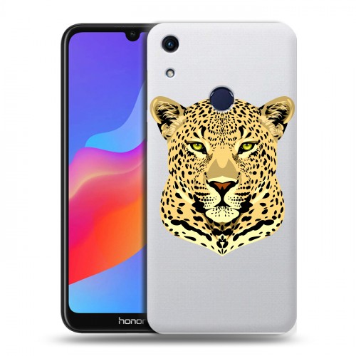 Дизайнерский пластиковый чехол для Huawei Honor 8A Прозрачные леопарды