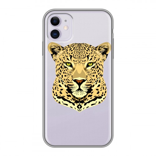 Дизайнерский пластиковый чехол для Iphone 11 Прозрачные леопарды