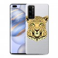 Дизайнерский силиконовый чехол для Huawei Honor 30 Pro Прозрачные леопарды