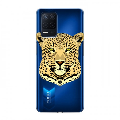 Дизайнерский пластиковый чехол для Realme Narzo 30 5G Прозрачные леопарды