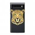 Дизайнерский силиконовый с усиленными углами чехол для Google Pixel 6 Прозрачные леопарды