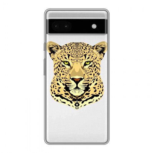 Дизайнерский силиконовый с усиленными углами чехол для Google Pixel 6a Прозрачные леопарды