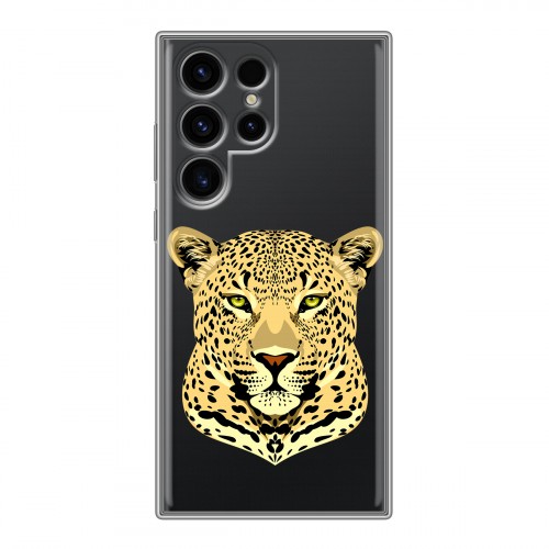 Дизайнерский пластиковый чехол для Samsung Galaxy S24 Ultra Прозрачные леопарды
