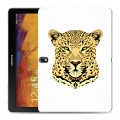 Дизайнерский силиконовый чехол для Samsung Galaxy Note 10.1 2014 editon Прозрачные леопарды