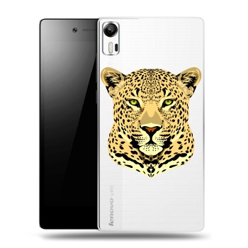 Дизайнерский силиконовый чехол для Lenovo Vibe Shot Прозрачные леопарды (на заказ)