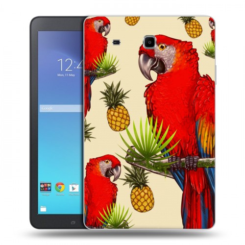 Дизайнерский силиконовый чехол для Samsung Galaxy Tab E 9.6 Птицы и фрукты