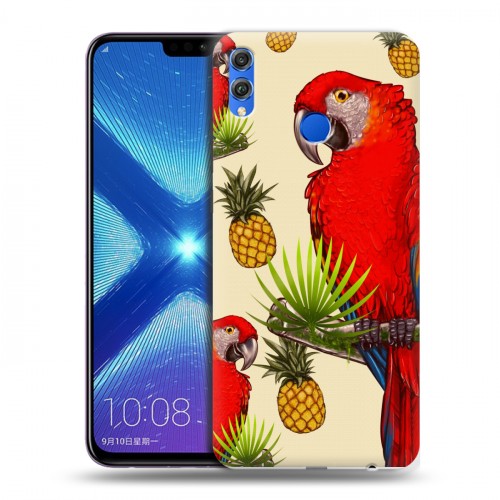 Дизайнерский силиконовый чехол для Huawei Honor 8X Птицы и фрукты