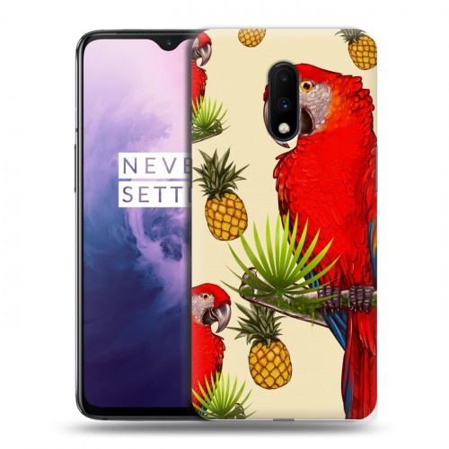 Дизайнерский пластиковый чехол для OnePlus 7 Птицы и фрукты