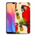 Дизайнерский силиконовый с усиленными углами чехол для Xiaomi RedMi 8A Птицы и фрукты