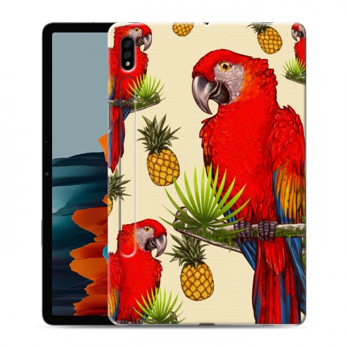 Дизайнерский силиконовый чехол для Samsung Galaxy Tab S7 Птицы и фрукты