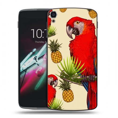 Дизайнерский пластиковый чехол для Alcatel One Touch Idol 3 (5.5) Птицы и фрукты