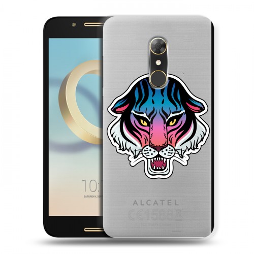 Дизайнерский силиконовый чехол для Alcatel A7 Прозрачные леопарды