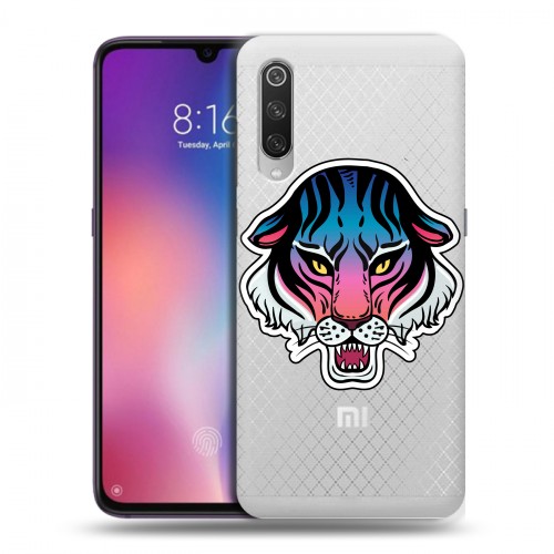 Дизайнерский силиконовый с усиленными углами чехол для Xiaomi Mi9 Прозрачные леопарды