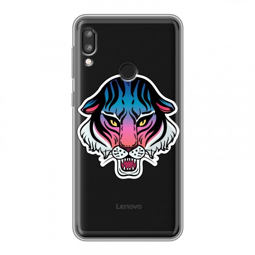 Дизайнерский силиконовый чехол для Lenovo K5 Pro Прозрачные леопарды