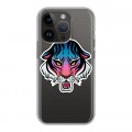 Дизайнерский силиконовый чехол для Iphone 14 Pro Прозрачные леопарды