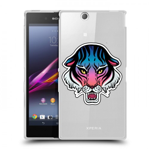 Дизайнерский пластиковый чехол для Sony Xperia Z Ultra  Прозрачные леопарды