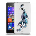 Дизайнерский пластиковый чехол для Microsoft Lumia 540 Прозрачные леопарды