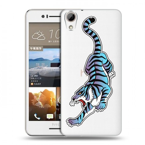 Дизайнерский пластиковый чехол для HTC Desire 728 Прозрачные леопарды